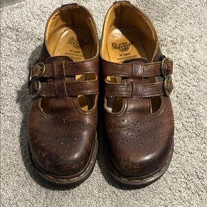 Vintage 90s Dr. Martens Brown Leather Double T-Strap Womens UK 5 US 8 MaryJanes